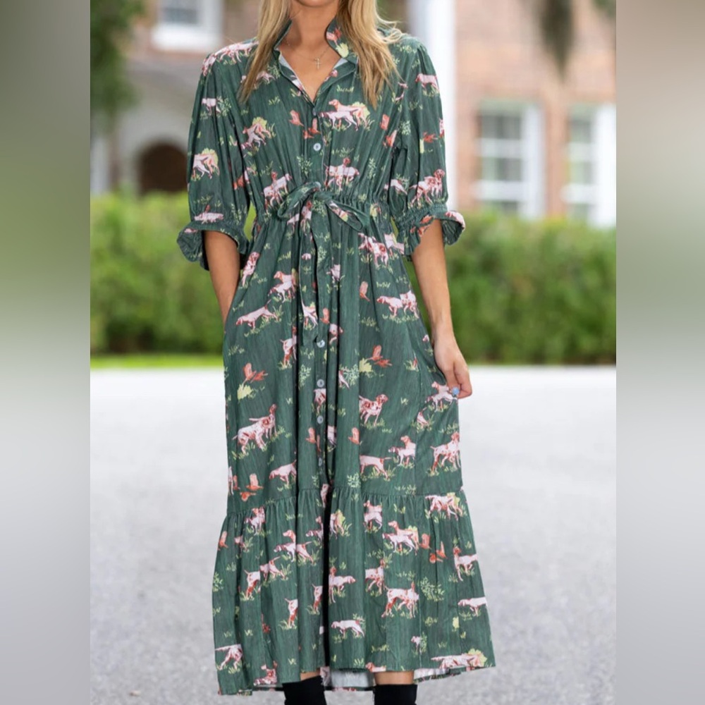 Holly Shae Green lightweight corduroy Dress M/L